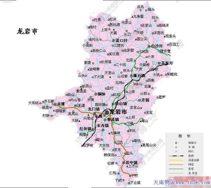 东莞到龙岩市地图 www.tn56.com