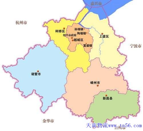 东莞到杭州市物流地图