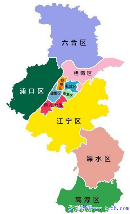 东莞到南京市物流地图