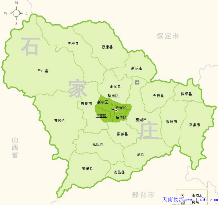 石家庄地区分布图图片