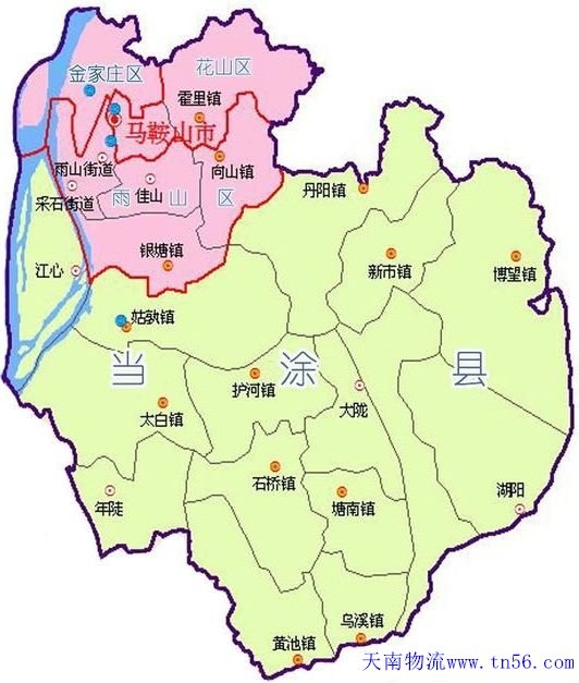 东莞到马鞍山市物流地图