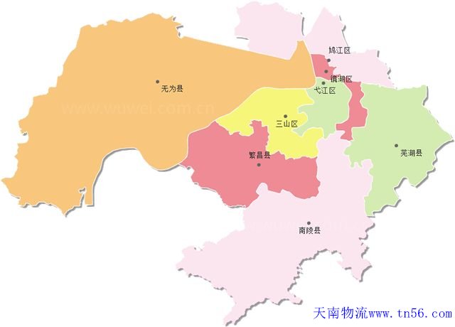 东莞到芜湖市物流地图