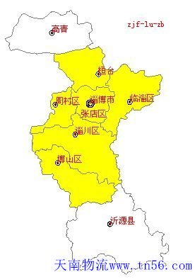 东莞到淄博市物流地图